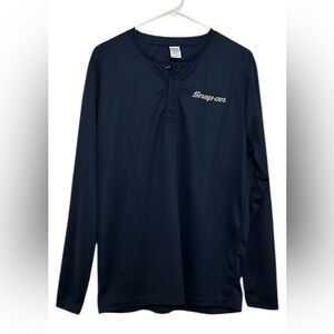 NWT Size L Official Licensed Snap-On Tools Men's Blue Long Sleeve Mesh Shirt